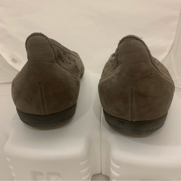 Gabor Hovercraft Suede Ballerina Cutout Taupe Leather Flats - Picture 12 of 13